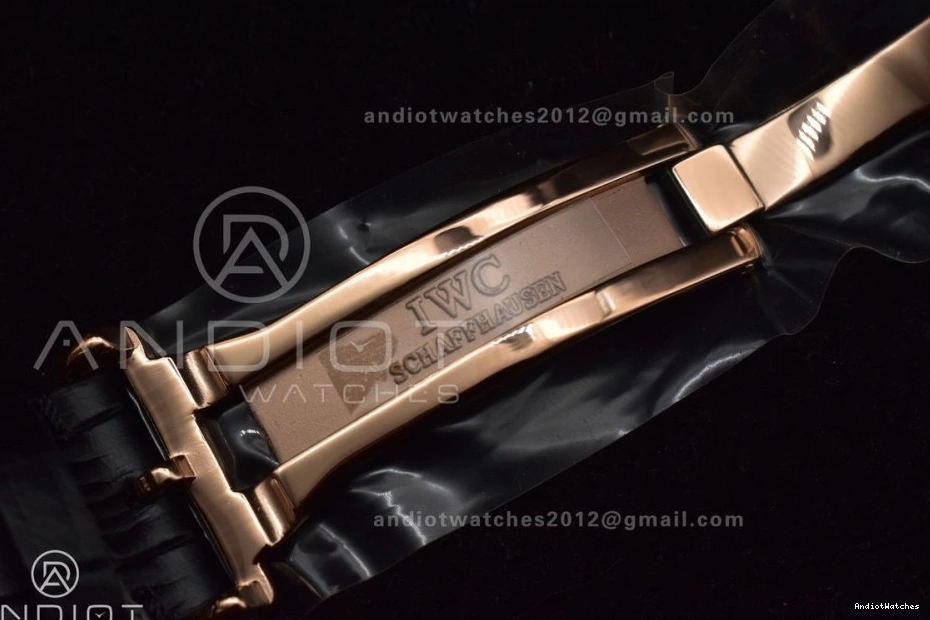 Best Perpetual RG Edition Strap Dial BestValue White Clone Calendar Black on APSF 1:1 Portugieser 1018 5033 A52610 Leather 0427